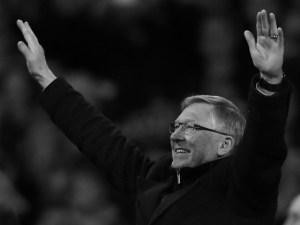 Fergie wave. Sir Alex. Gary Chaplin 
